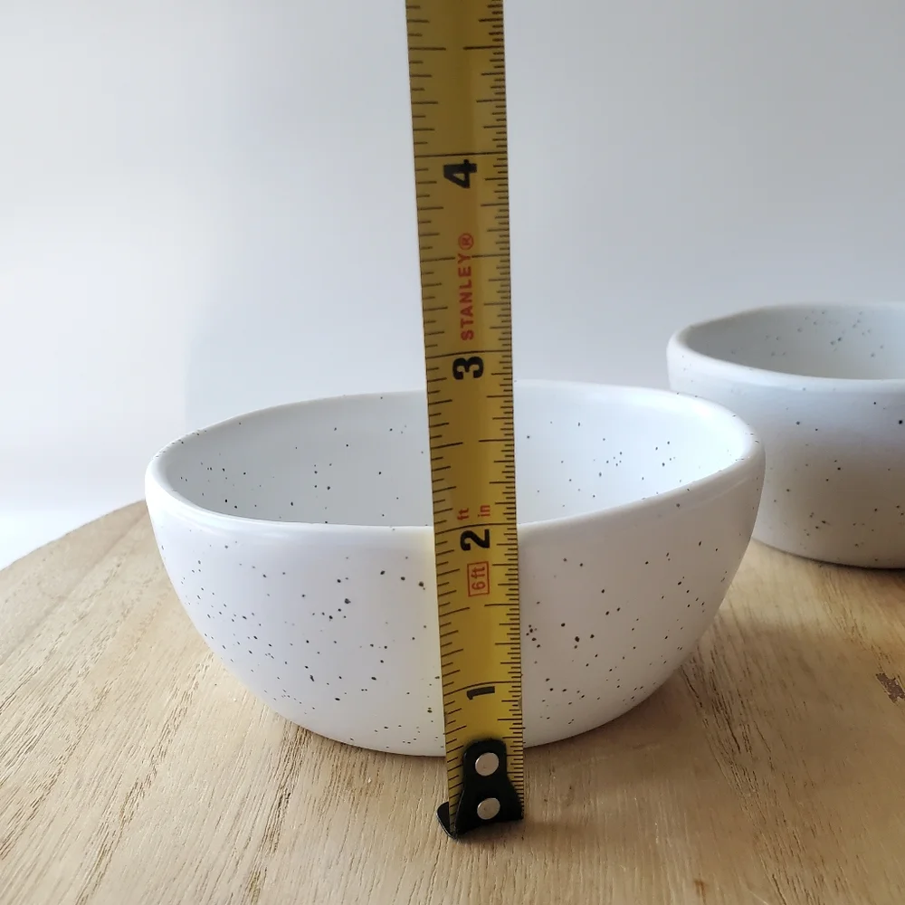 NEW Threshold Minimalist Speckled Organic Shape Oval Round Small Dipping Bowls